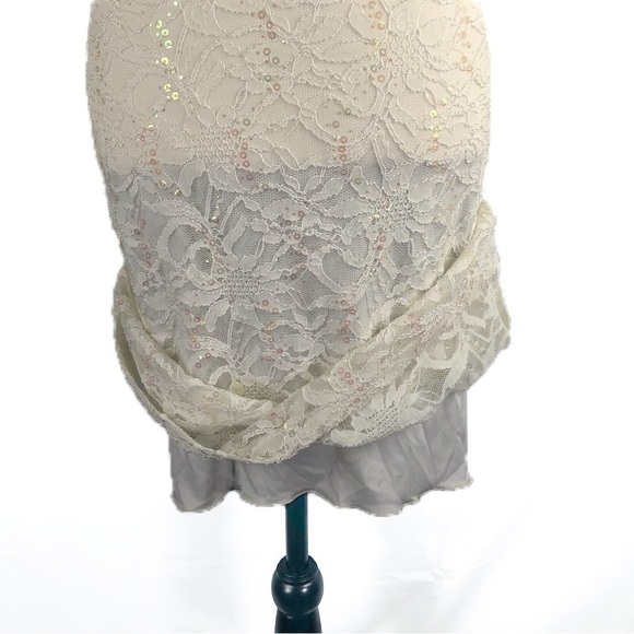 NWT WINDSOR (13/14) White lace dress with rainbow sequins - Picture 3 of 16